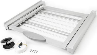 Roller - Aansluitframe wasmachine droger met waslijnrol - 60x60 cm - grijs