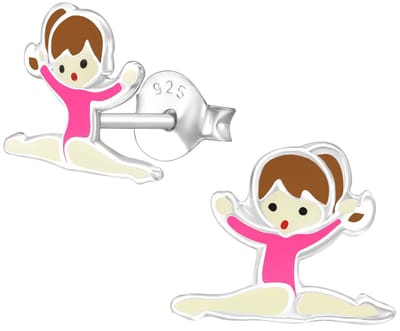 Joy|S - Zilveren ballerina turnster danseres oorbellen - 10 x 8 mm