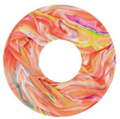 Dunne Colsjaal - Print - (25593#) - Oranje/Ecru