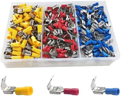 GTIWUNG 180 stuks semi-geïsoleerde Huckepack Splice Spade elektrische draad, krimpconnectoren, connectoren, platte - ShopVlot