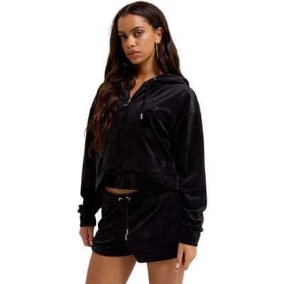 Juicy Couture Juicy Couture Iccle Outline Cropped Hoodie ZWART - Maat S