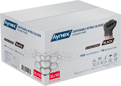 Hynex Nitril handschoenen Maat XL 5g - omdoos 1000 stuks - Extra Sterk - Zwart - Poedervrij - Latex vrij - Niet Steriel