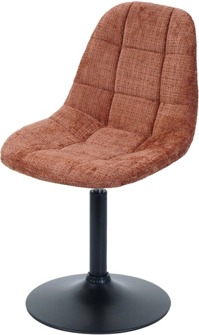 Eetkamerstoel MCW-A60, keukenstoel Stoel Draaistoel, staal MVG Stof/textiel Chenille (465 g/m²) ~ terracotta