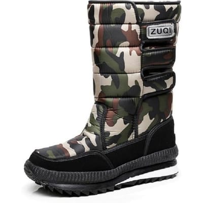 Dames Sneeuwlaarzen Winter Dameslaarzen Dikke Pluche Waterdicht Antislip Dijhoge Laarzen Mode Warm Bont Vrouw Winter Schoenen 36 legergroene kleur