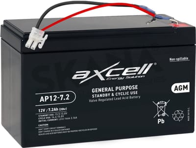 AGM accu 12V - 7,2A - 86,4Wh geschikt voor robotmaaiers ROBOMOW modellen