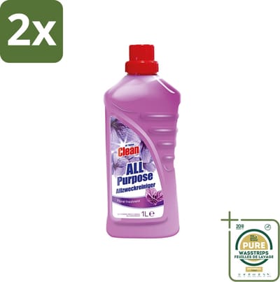 At Home - Clean - Allesreiniger - Floral - Verfrissened - 1 L - Voordeelverpakking - 2 stuks - Vloerenreiniger - Keukenreiniger
