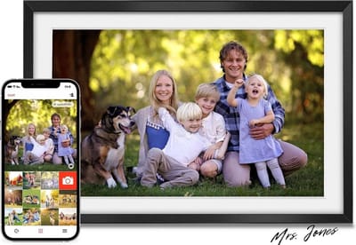 Mrs. Jones 10.1 Inch Digitale Fotolijst WiFi 16GB Opslag 1280 * 800 IPS Touchscreen Automatisch Roteren - Deel Foto's-Video's via Frameo APP - Beste Cadeau Geliefden - Mat Zwart Digitale fotolijst
