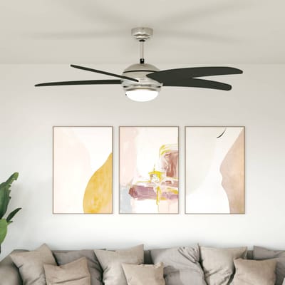 vidaXL Plafondventilator met licht en afstandsbediening Ø 130 cm Zwart
