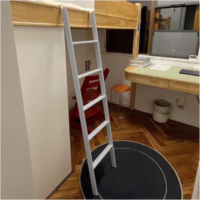 Hoogslaper Ladder - Bed Ladder - Veilig Bereiken - Veelzijdig Bevestigingssysteem - 170 cm - Zilver Grijs