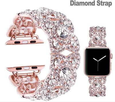 Diamanten Luxe Band Geschikt Voor Apple Smart Watch Ultra Bling Metalen Mode Polsband Apple watch Serie 8 7 6 Se 5 4 3 - 42 44 45 49mm Rose Gold