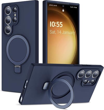 Hoesje Geschikt voor Samsung S26 Ultra hoesje zacht siliconen Navy - Liquid Backcover ring hoesje Geschikt voor Magsafe hoesje