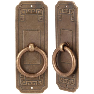 2 Ensembles Poignées Style Chinois Trou Unique Boutons de Porte pour Meubles de Placard de Cuisine Quincaillerie 10cm / 3.9in