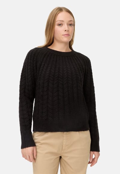 camel active Gebreide trui met ronde hals - Maat womenswear-XXS - Kaviaar