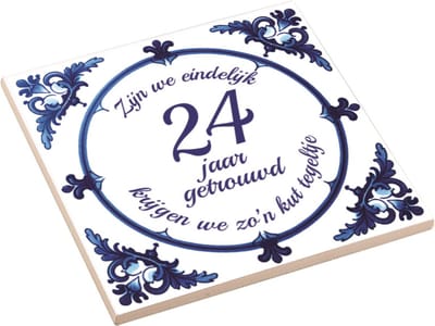 Huwelijk Cadeau | Zijn We Eindelijk 24 Jaar Getrouwd, Krijgen We Zo'n Kut Tegeltje | Kuttegel | Huwelijkscadeau | Huwelijksverjaardag | Spreuktegel