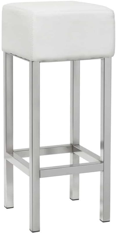 Barkruk Design met chrome frame en zitting wit