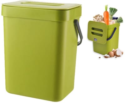 Dailygoods- Afvalemmer 3 liter - Compostemmer - Vuilnisemmer Keuken - Luchtdichte Sluiting - Geurdicht - Klein Design