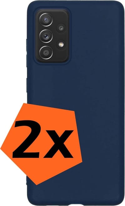 Hoes - 2 Stuks - Geschikt voor Samsung Galaxy A52s 5G - Sterk & Shockproof - Case Siliconen - Back Cover - Telefoon Hoes - Donkerblauw