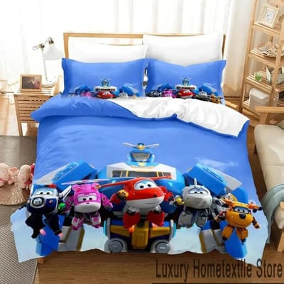 3D Print Super Cartoon Vleugels Beddengoed Set Jongens Meisjes Twin Queen King Size Dekbedovertrek Kussensloop Bed jongens Volwassene EU Single 135x200cm