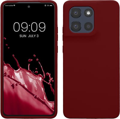 kwmobile telefoonhoesje geschikt voor Motorola Moto G86 5G - Hoesje met siliconen coating - Smartphone case in rabarber rood
