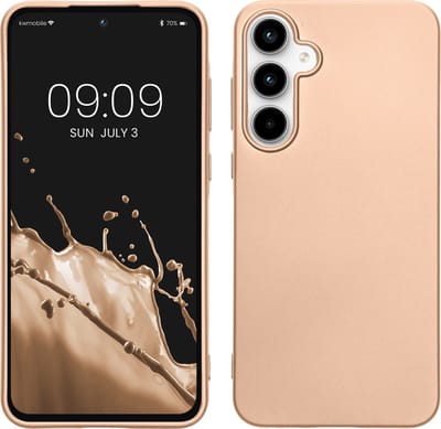 kwmobile telefoonhoesje geschikt voor Samsung Galaxy A55 5G - Hoesje voor smartphone - Back cover in metallic goud