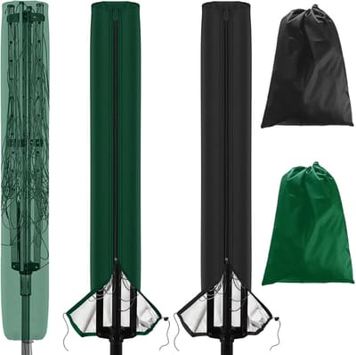 Dailygoods- Droogmolen-afdekking 165 cm - Robuuste Waterdichte Afdekking - UV-bestendig - Scheurvast - Met Ritssluiting/Trekkoord - Hoogwaardig 210D Oxford-weefsel - Wasrekhoes