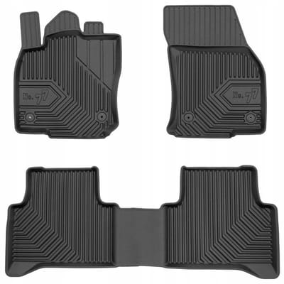 Frogum No.77 Rubberen Automatten Set – Geschikt voor VOLKSWAGEN VW Touran III vanaf 2015 – 3-delig (Inclusief doorlopende achtermat) – TPE Premium Kwaliteit – Hoge Rand 4 cm – Geurloos – Zwart
