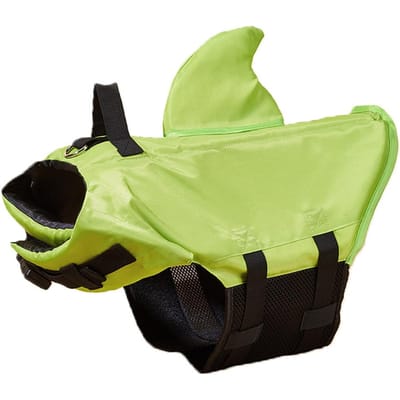 Buitenhaai Hond Zwemvest Verbeterd Drijfvermogen Kleine Hond Zwemkleding Veiligheidsvest Met Handvat Voor Middelgrote Grote Honden Surfen (green,XS（old）) groen