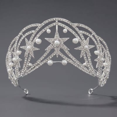 Kroon voor dames-Prinsessenkroon-Diadeem-Kroon-Strass-Elegant en Duurzaam - Geschikt voor Verschillende Gelegenheden-Haarsieraad-Stijl 47
