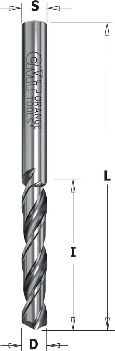 CMT - Spiraalboor, V-punt 120° geslepen, links - Boor - Snijgereedschappen - Houtboor - 1 Stuk(s)