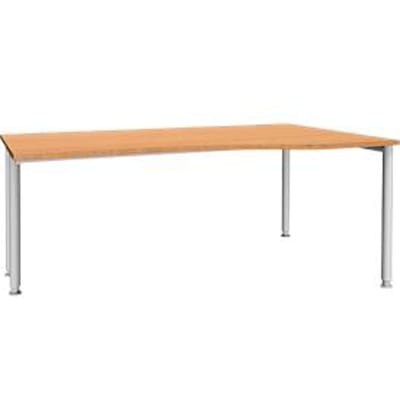 Schäfer Shop  Genius Bureautafel in vrije vorm MODENA FLEX, aanbouw rechts, beuken
