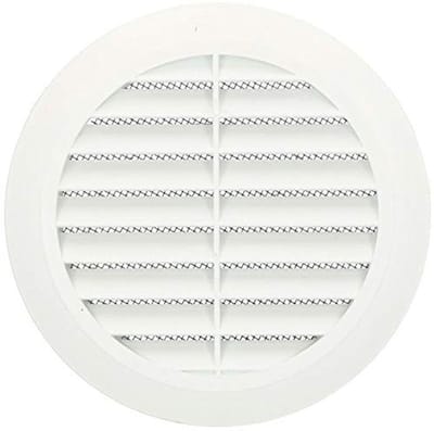 Rond Ventilatierooster 100 mm - Wit, Insectenwerend en Lamellenrooster voor Afvoerlucht