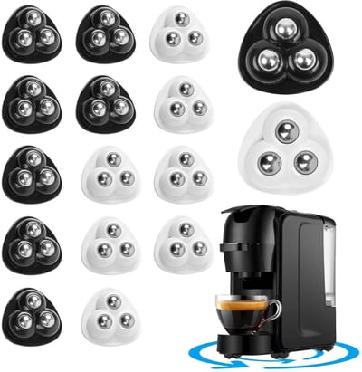 Verpakking van 16 kleine meubelwielen, 360 graden draaibaar, zelfklevend, sterke zwenkwielen voor meubels, mini stille kogelwielen, universele 360 graden draaibare wielen, voor keukenapparatuur, draagvermogen 100 kg