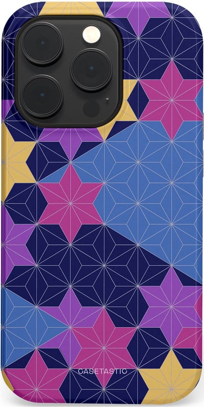 Casetastic Hoesje Geschikt voor Apple iPhone 14 Pro Magsafe - Stijlvolle Beschermende Duo-layer Case - Sterrenlijn