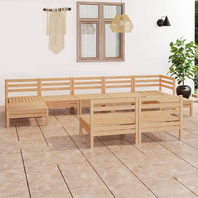 vidaXL - 9-delige - Loungeset - massief - grenenhout