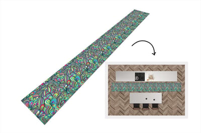 Keukenloper 400x50 cm - Keukenmat vinyl Fantasy - Design - Kleuren - Retro - Keukenmatten loper - Keuken vloerkleed tapijt