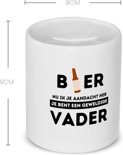 Akyol - bier, nu ik je aandacht heb je bent een geweldige vader Spaarpot - Papa - de beste vader - vader cadeautjes - vaderdag - verjaardagscadeau - verjaardag - cadeau - geschenk - kado - gift - vader artikelen - 350 ML inhoud
