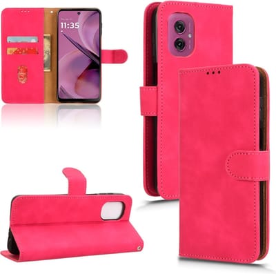 Luxe mat roze agenda book case hoesje - geschikt voor Motorola Moto G55 5G