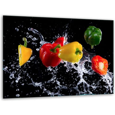 TMK ArtDeko - Glazen Snijplank - 40x30cm - Paprika - Krasbestendig