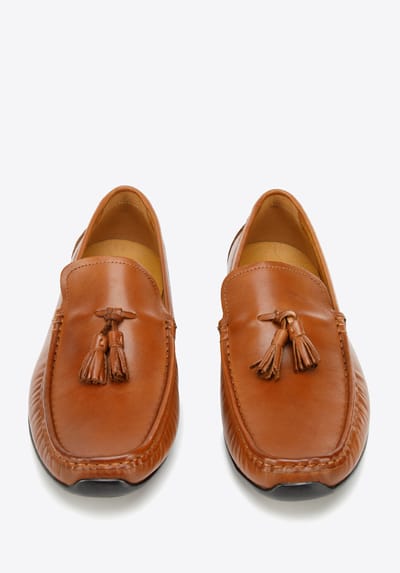 Wittchen Heren Leren Loafers met Kwastjes, Bruin, Natuurlijk Leer