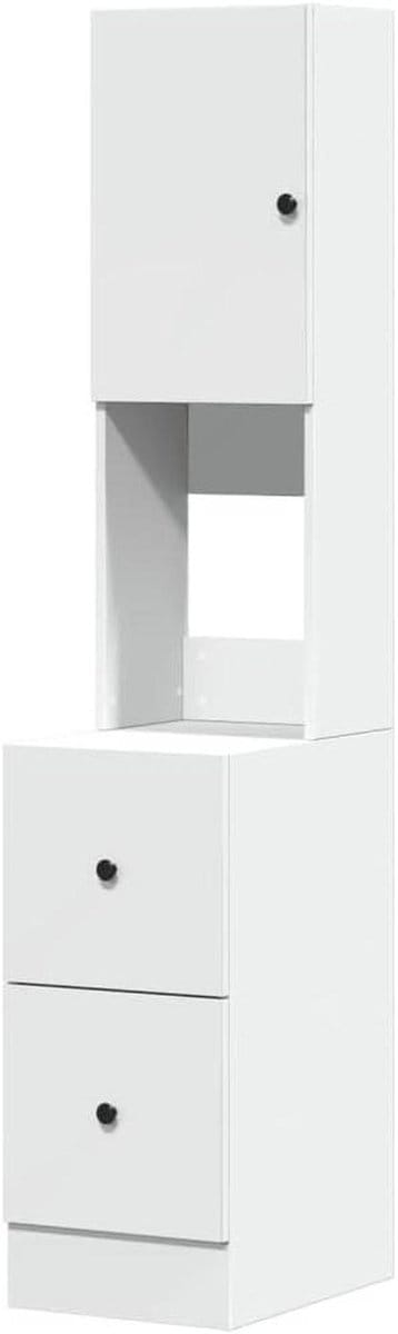 Keukenkast met deuren - Opbergkast keuken - Keuken organiseren - Stabiele constructie - 35x50x180 cm - Wit