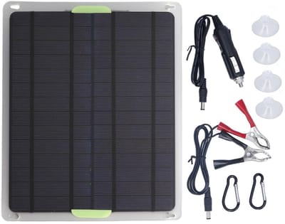 SPHProducts - 20W Zonnepaneel Kit - Solar Oplaadpaneel - Hoge omzettingssnelheid - 12V - Geschikt voor Auto Boot Motorfiets RV Off Grid