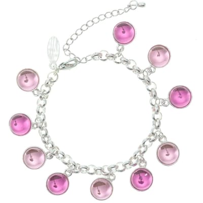 Behave - Armband zilverkleur met roze hangertjes - Trendy gift**