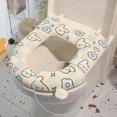 Housse de siège de toilette en forme de U, anneau de siège mignon, tapis de toilette imperméable, coussin de couvercle de toilette lavable, salle de bain gray