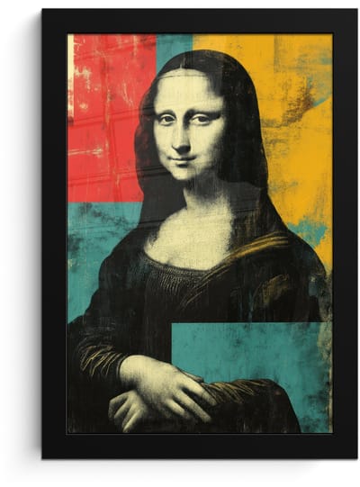 Poster in lijst - Fotolijst 20x30 cm - Posters - Vrouw - Kleurvlakken - Klassieke schilderkunst - Posterlijst zwart - Decoratie - Wanddecoratie woonkamer - Muurdecoratie slaapkamer