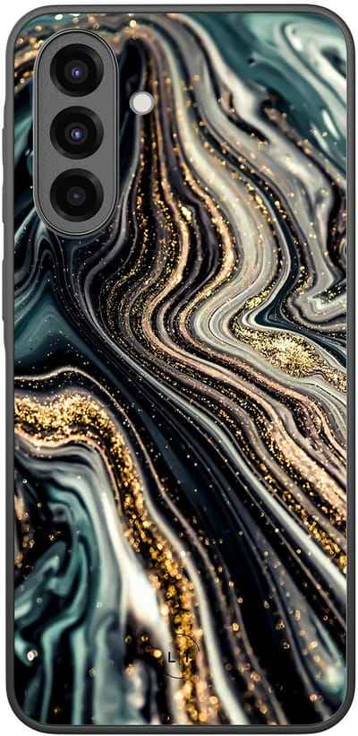 Leuke Telefoonhoesjes - Hoesje geschikt voor Samsung Galaxy A36 - Marmer swirl - Backcover zwart - Marmer - Multi