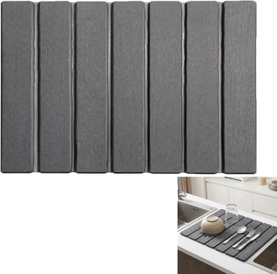 Afdruipmat 40 x 30 cm, opvouwbaar en antislip, ideaal voor keukenservies en badkamer, geurneutraal en duurzaam
