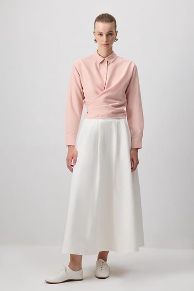 Touché Privé - Kort poplin overhemd met ceintuur - Babyroze - Dames