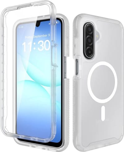 Hoesje met Ingebouwde Screenprotector Geschikt voor Samsung Galaxy A17 / A16 / A26 - Compatibel met MagSafe / Qi2 - Full Protect - Schokbestendige Beschermhoes - Case Matte Transparant