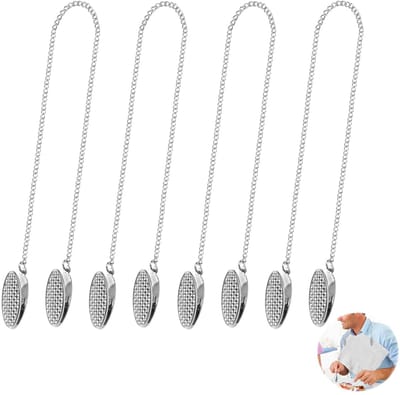 Dailygoods- Servettenketting 4 stuks - Zilveren Servethouder - Servetclips - Ketting voor Senioren/Volwassenen/Kinderen - Hoogwaardig Metaal - Duurzaam en Lichtgewicht