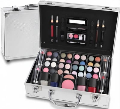 DnA® Make Up Koffer - Make Up Set - Make Up Koffer Meisjes - Make Up Koffer Met Inhoud - Zilver - 26cm x 10cm x 19cm